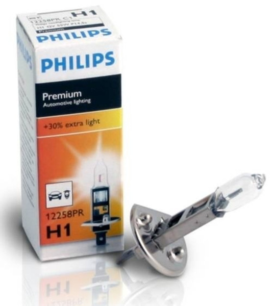 autožárovka PHILIPS H1 12V 55W P14,5s PREMIUM + 30% více světla