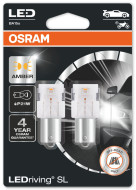 LED žárovka OSRAM 12V P21W BAU15s (2 ks) - oranžová