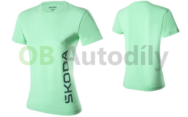 DÁMSKÉ TRIČKO ŠKODA s NÁPISEM electric green original, XXL