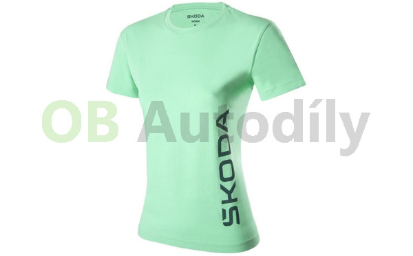 DÁMSKÉ TRIČKO ŠKODA s NÁPISEM electric green original