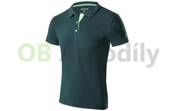 PÁNSKÁ POLOKOŠILE ŠKODA design 2023 original emerald green, XXL