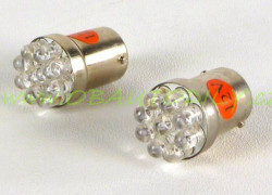 LED ŽÁROVKA AUTOLAMP 12V 5W Ba15s kulička - červená