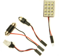 LED PANEL AUTOLAMP 12V s 12 SMD LED čirý + 3 adaptéry