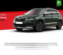 Škoda Karoq-Nerez (ABS) ochranné lišty dveří S DiZAYN - chromové