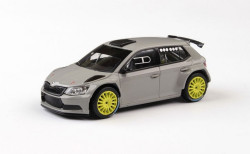 ŠKODA FABIA III R5 - 1:43 - ABREX - šedá steel uni (žlutá kola)
