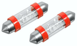 LED sufitka COMPASS (2 ks) 12V 4x LED SV8.5 38 mm - červená