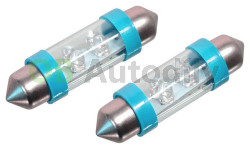 LED žárovka 12V 4x LED SV8.5 38 mm (sufitka-modrá) - Compass