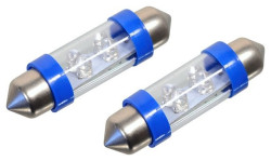 LED sufitka COMPASS (2 ks) 12V 4x LED SV8.5 38 mm - modrá