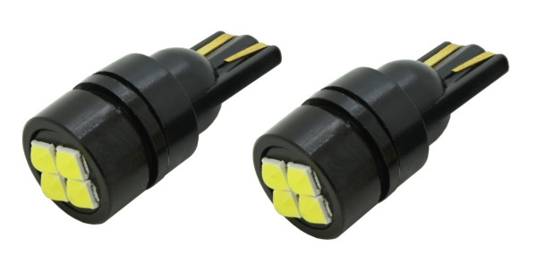 LED žárovka COMPASS 4 LED 3030 12V T10 celosklo (2 ks) - čirá