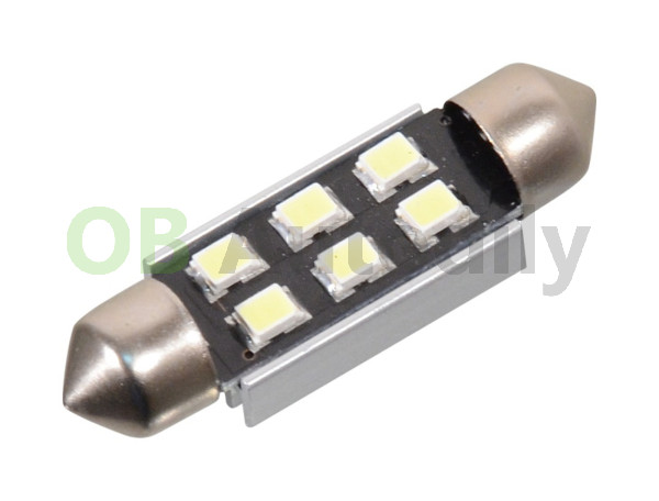 LED žárovka 12V 6x SMD SV8.5 38mm (sufitka) - Compass