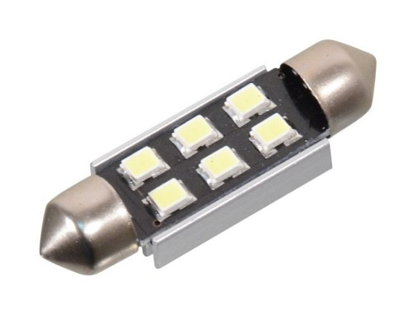 LED sufitka COMPASS 12V 6x SMD SV8.5 38mm s rezistorem CAN-BUS - bílá