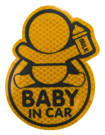 DEKOR samolepící BABY IN CAR - žlutý