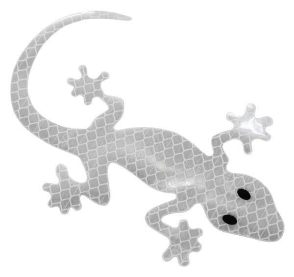 REFLEXNÍ DEKOR GECKO samolepící - stříbrný