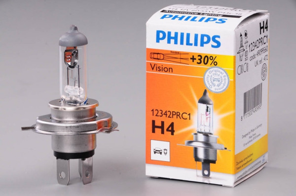 autožárovka H4 12V 60/55W P43t PHILIPS PREMIUM + 30% více světla