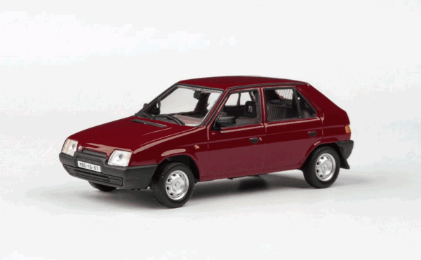 ŠKODA FAVORIT 136L (1988) - ABREX - 1:43 - Červená Apollo