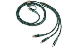 NABÍJECÍ USB KABEL ŠKODA 4v1 original (110 cm) design 2023 - emerald green