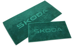 sada RUČNÍK a OSUŠKA ŠKODA original - EMERALD (tmavě zelená)