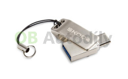 DUÁLNÍ USB ŠKODA original s konektorem USB-C a USB-A (kapacita 32 GB) - stříbrný