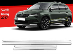 Škoda Karoq-Nerez ochranné lišty dveří S DiZAYN - chromové