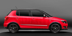 Škoda Fabia III-Nerez (ABS) ochranné lišty dveří S DiZAYN - chromové