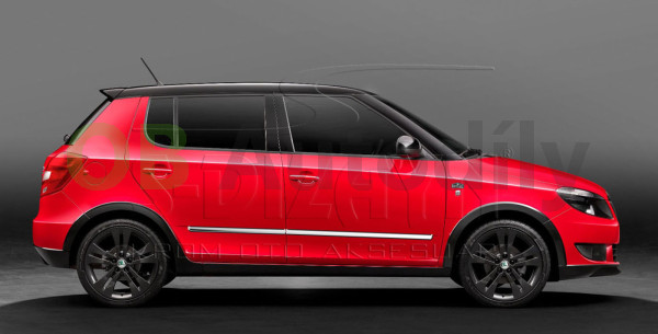 Škoda Fabia III-Nerez (ABS) ochranné lišty dveří S DiZAYN - chromové
