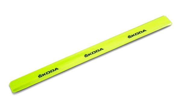 ŽLUTÁ REFLEXNÍ PÁSKA s nápisem ŠKODA original - 34 cm