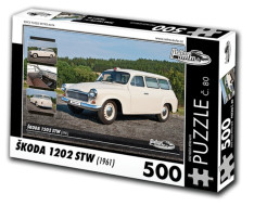 PUZZLE č.80 - ŠKODA 1202 STW (1989) - sanitní vůz - 500 dílků