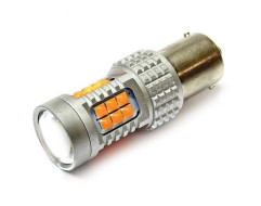 LED žárovka 12V/24V 21W BA15s 30xchip (červená) - Autolamp