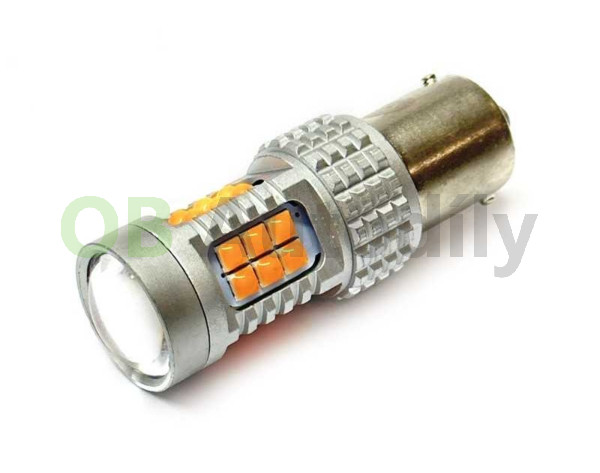 LED žárovka 12V/24V 21W BA15s 30xchip (červená) - Autolamp