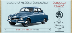 MLÉČNÁ BELGICKÁ ČOKOLÁDA - ŠKODA 1201 "Sedan" typ 980 - 100 g