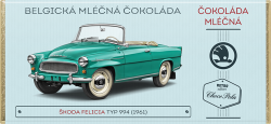 MLÉČNÁ BELGICKÁ ČOKOLÁDA - ŠKODA FELICIA ROADSTER typ 994 (1961) - zelená 100 g