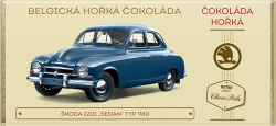 HOŘKÁ BELGICKÁ ČOKOLÁDA - ŠKODA 1201 "Sedan" typ 980 - 100 g