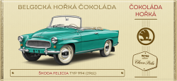 HOŘKÁ BELGICKÁ ČOKOLÁDA - ŠKODA FELICIA ROADSTER typ 994 (1961) zelená - 100 g