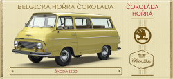 HOŘKÁ BELGICKÁ ČOKOLÁDA - ŠKODA 1203 - 100 g