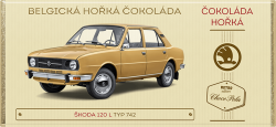 HOŘKÁ BELGICKÁ ČOKOLÁDA - ŠKODA 120 L typ 742 - 100 g