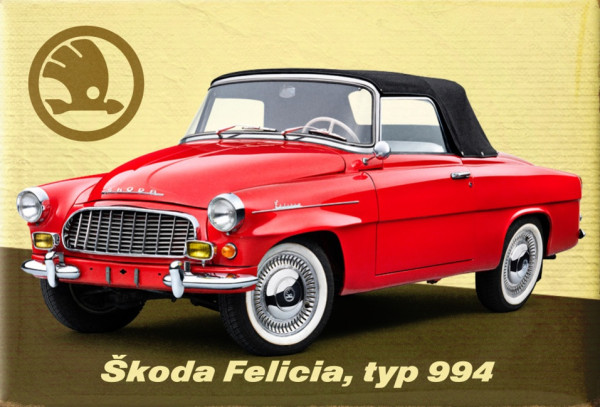 MAGNETKA ŠKODA FELICIA ROADSTER typ 994 - červená