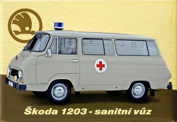 MAGNETKA ŠKODA 1203 SANITNÍ VŮZ