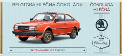 MLÉČNÁ BELGICKÁ ČOKOLÁDA - ŠKODA RAPID 135 typ 747 - 100 g