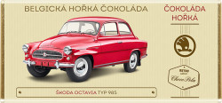 HOŘKÁ BELGICKÁ ČOKOLÁDA - ŠKODA OCTAVIA (červená) typ 985 - 100 g