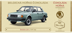 HOŘKÁ BELGICKÁ ČOKOLÁDA - ŠKODA 125 L typ 742 - 100 g