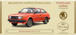 HOŘKÁ BELGICKÁ ČOKOLÁDA - ŠKODA RAPID 135 typ 747 - 100 g