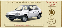 HOŘKÁ BELGICKÁ ČOKOLÁDA - ŠKODA FAVORIT 136 typ 781 - 100 g
