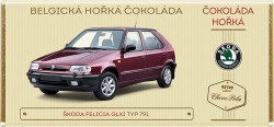 HOŘKÁ BELGICKÁ ČOKOLÁDA - ŠKODA FELICIA GLXi typ 791 - 100 g