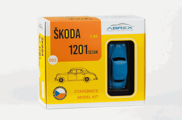 ŠKODA 1201 SEDAN (1956) - ABREX - 1:43 - STAVEBNICE - HLÍDKA VEŘEJNÉ BEZPEČNOSTI