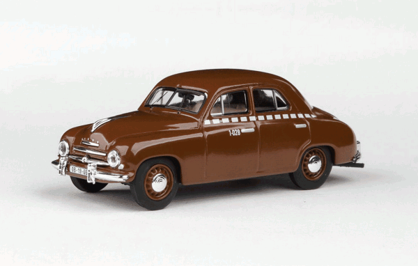 ŠKODA 1201 SEDAN (1956) - 1:43 - ABREX - TAXI - Hnědý