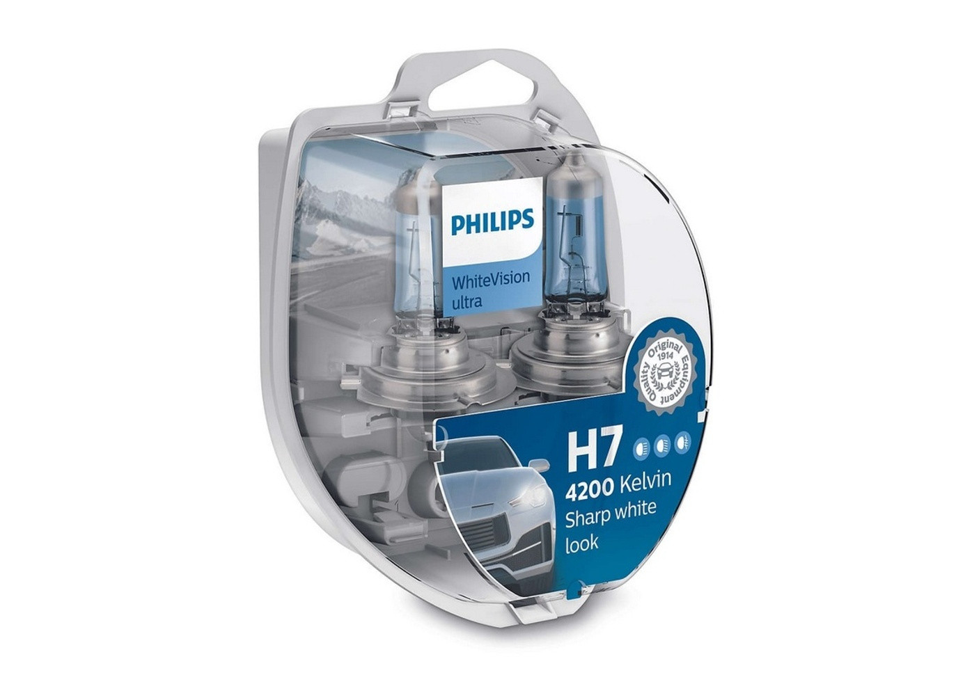 autožárovka PHILIPS H7 12V 55W Px26d WhiteVision ultra - 2 ks