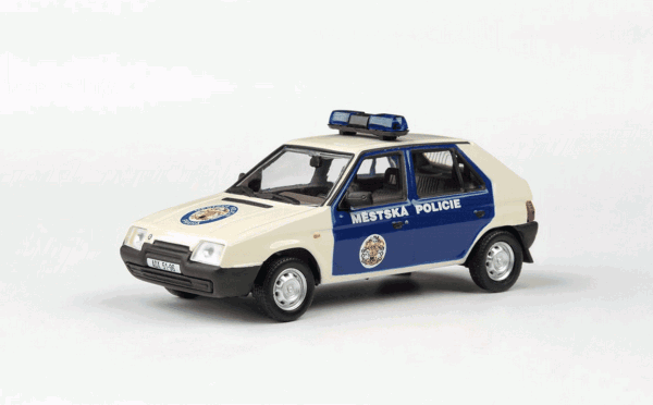 ŠKODA FAVORIT 136L (1988) - ABREX - 1:43 - MĚSTSKÁ POLICIE PRAHA