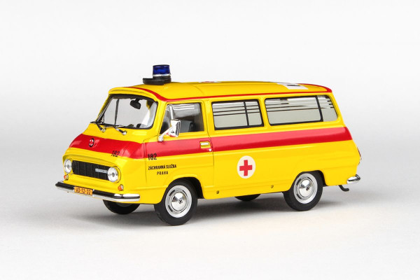 ŠKODA 1203 MIKROBUS (1974) - ABREX - 1:43 - SANITKA - ZÁCHRANKA (Záchranná Služba Praha #182)