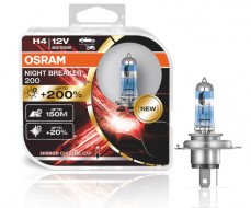 autožárovka H4 OSRAM 12V 60/55W P43t NIGHT BREAKER 200 - 2 ks