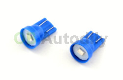LED žárovka AUTOLAMP 12V 5W W2,1 x 9,5d celosklo (2 ks) - modrá